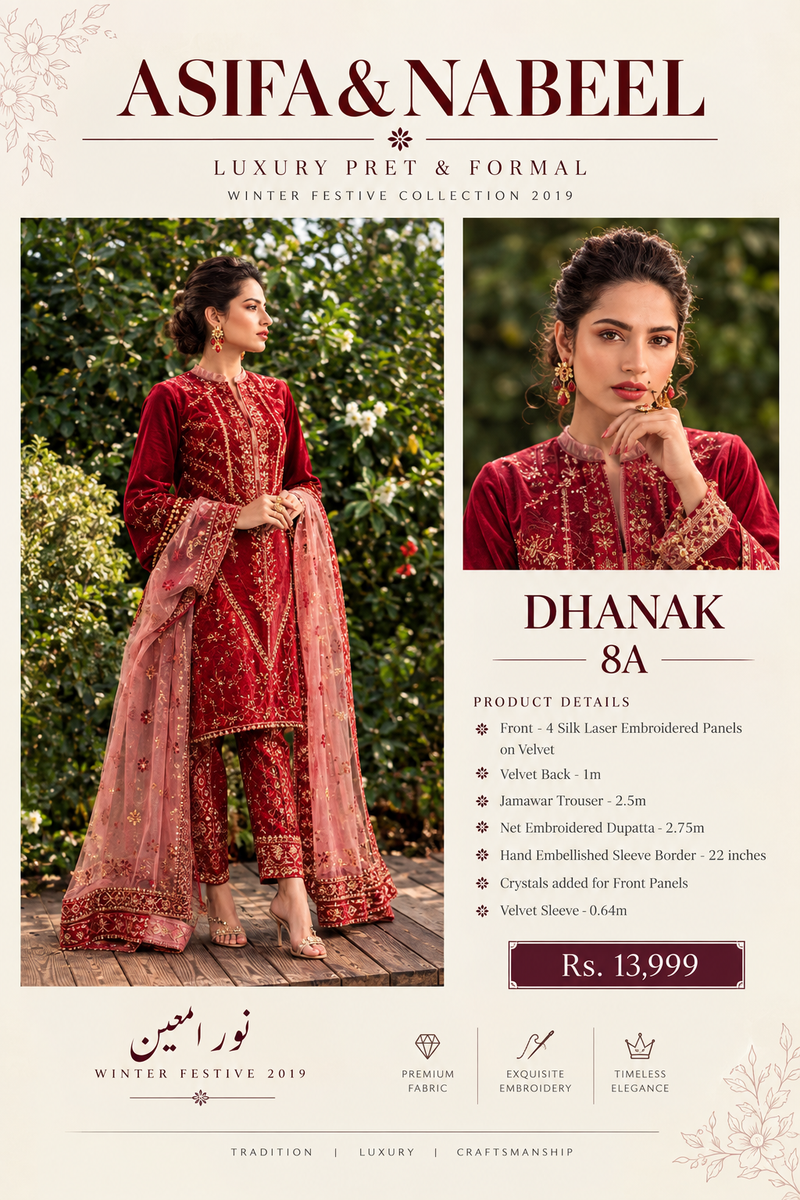 Red Silk Panels on Velvet Unstitched Suit